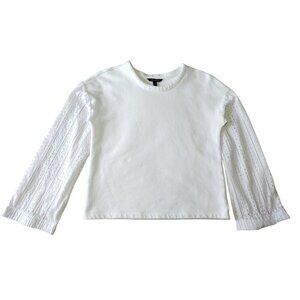 BANANA REPUBLIC, cotton sweater, with design on the sleeves, for women, White XS